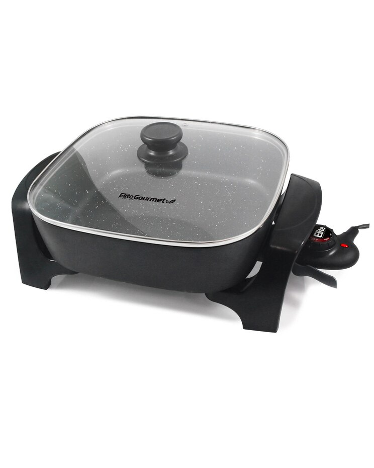 Elite Gourmet 12 Deep Electric Skillet w/ Glass Lid image number 1