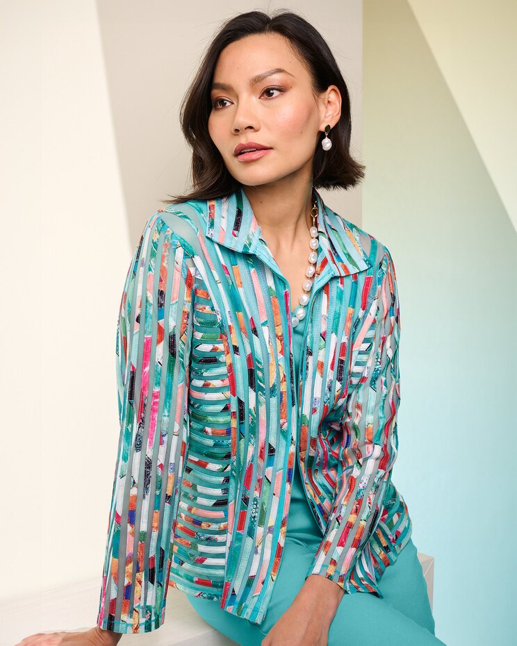 Rainbow Stripe Mesh Jacket image number 1