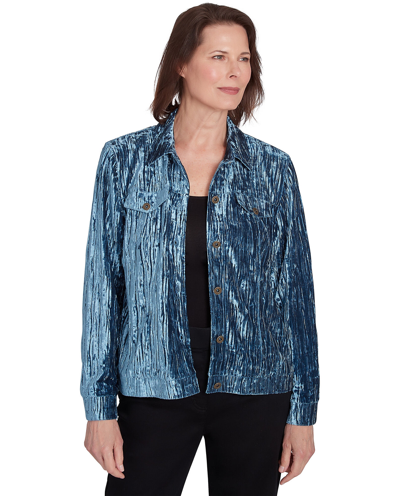 Alfred Dunner Harvest Moon Crushed Velvet Jacket Blair