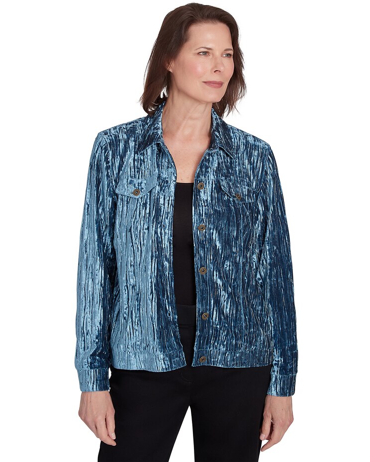 Alfred Dunner® Harvest Moon Crushed Velvet Jacket image number 1