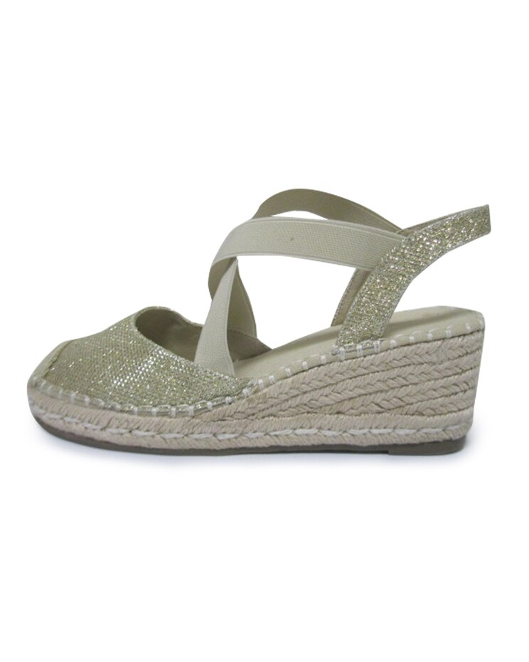 Double Elastic Instep With Sling On Jute Wedge By Classique image number 1