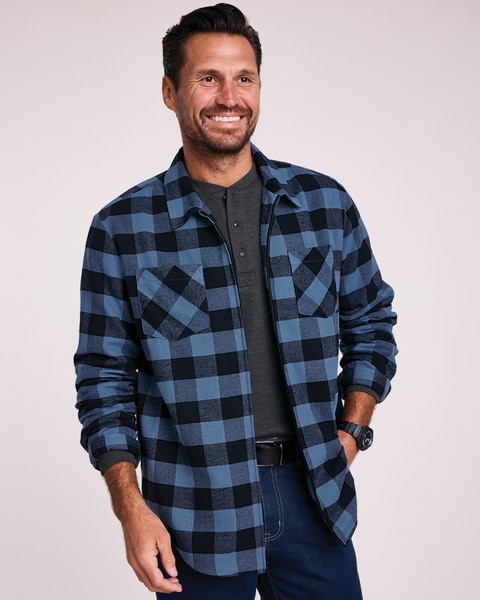 Haband Zip-Front Flannel Shirt