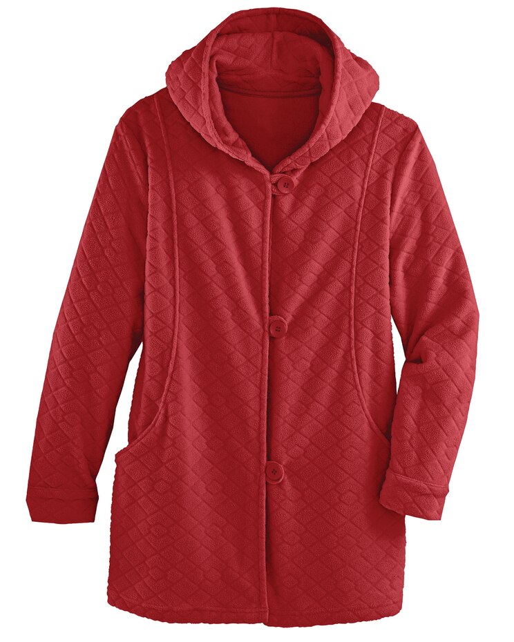 Embossed Button-Front Jacket image number 1
