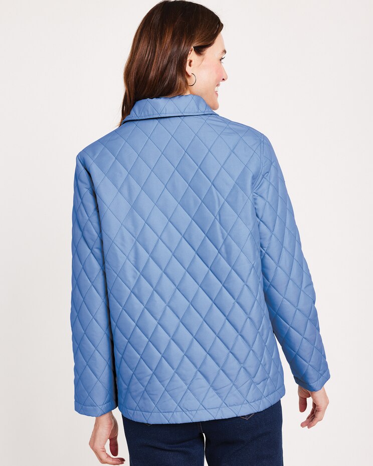 Quilted Zip-Front Coat image number 3
