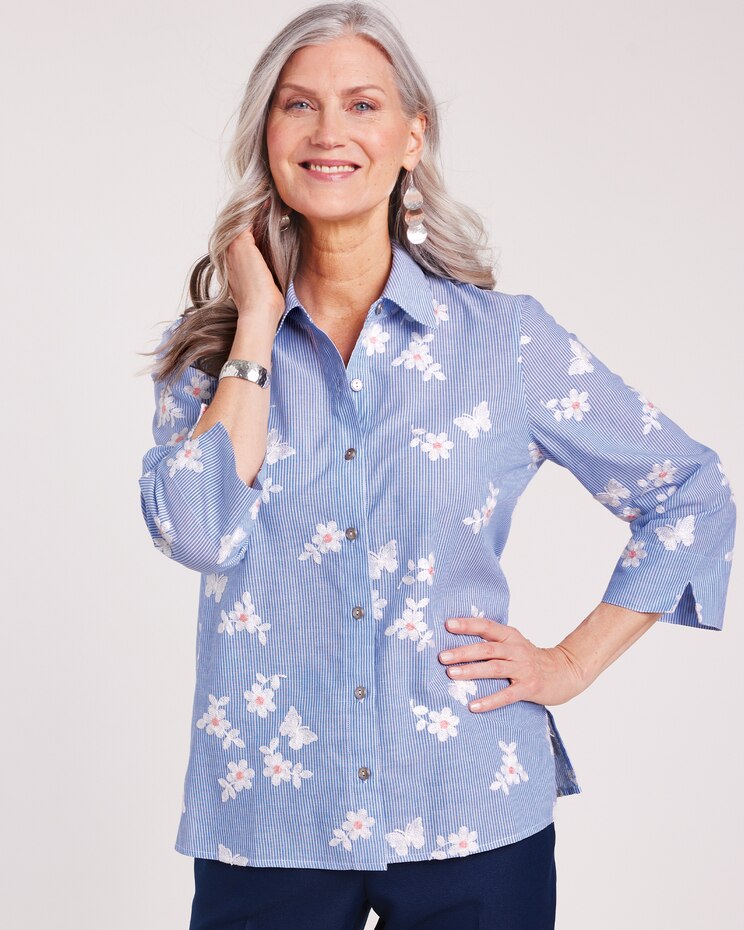 Alfred Dunner® In Full Bloom Stripe Shirt image number 1