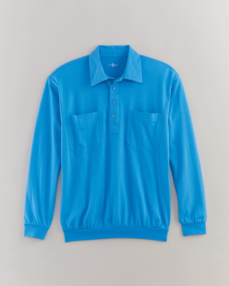 John Blair Long-Sleeve Banded-Bottom Polo image number 1