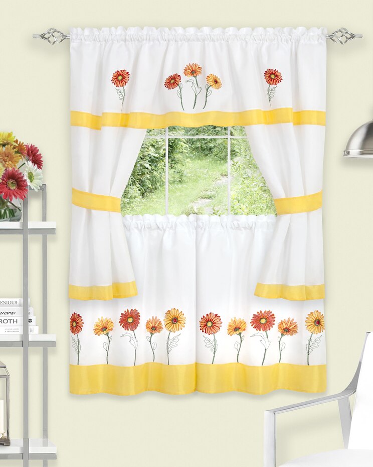 Gerbera Daisy Embellished Cottage Window Set image number 1