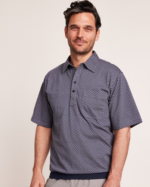 John Blair Short-Sleeve Banded-Bottom Polo
