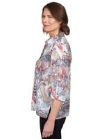 Alfred Dunner® Eclectic Floral Button Down Top thumbnail number 4