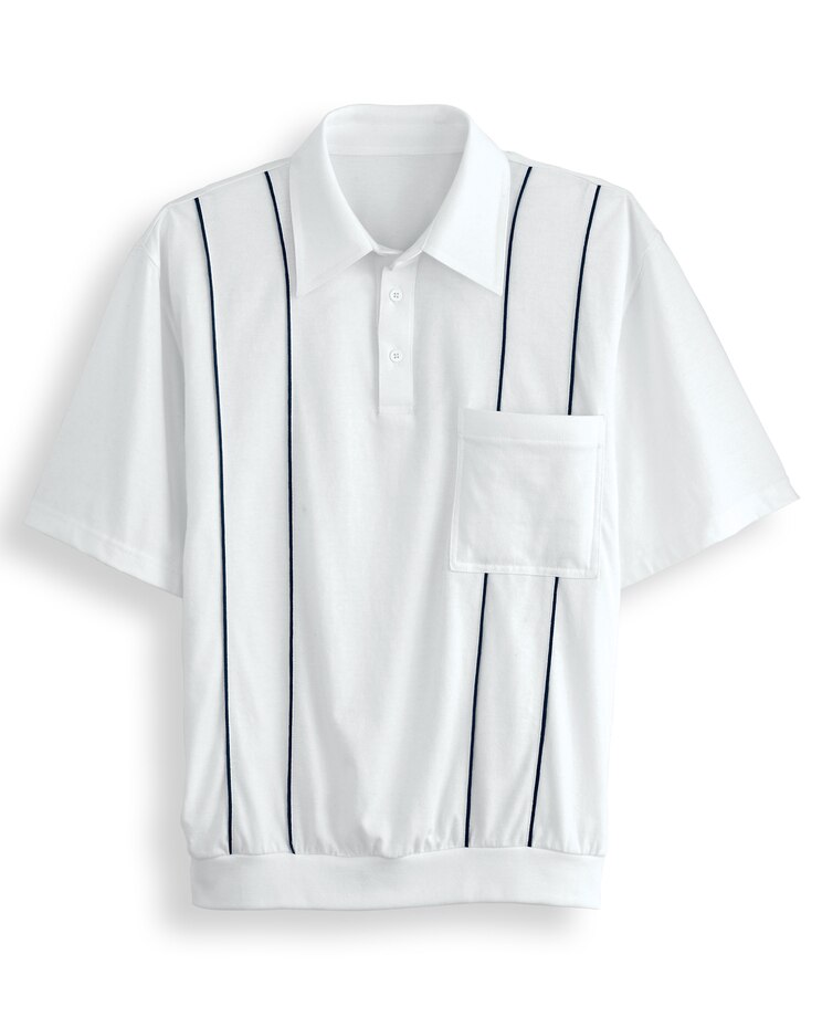John Blair Piped Banded-Bottom Polo image number 1