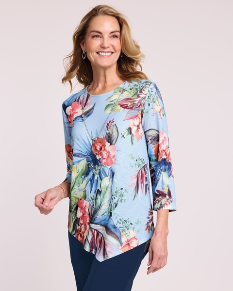 Alfred Dunner® Free Spirit Tropical Print Top