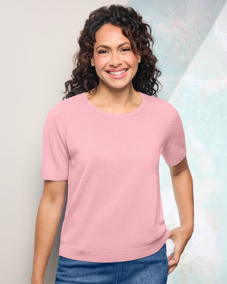 Soft Spun™ Short-Sleeve Jewel Sweater image number 1