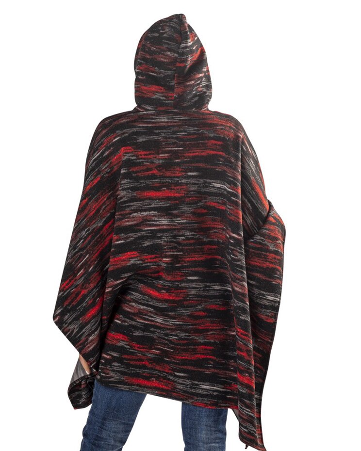 Spacedye Hooded Zip Fleece Poncho image number 3