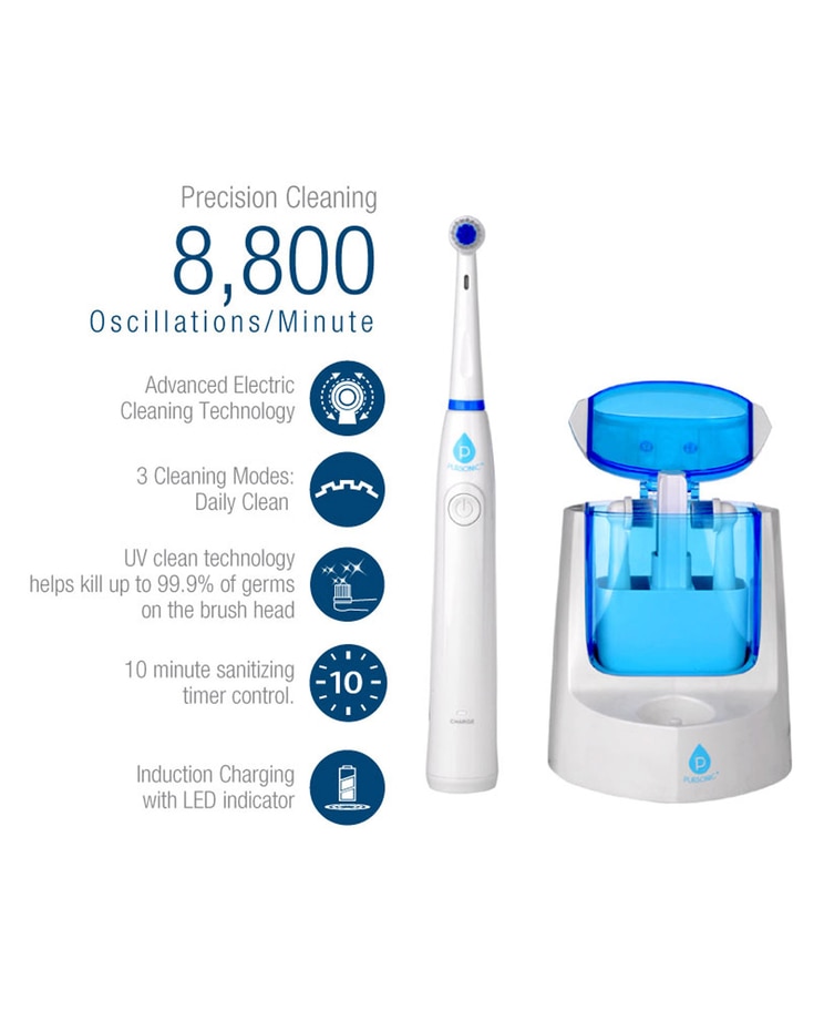 Rotary Rechargeable Toothbrush w/ UV sanitizer + 12 Brush Heads Included image number 3