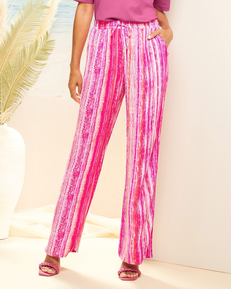 Crinkle Stripe Pants image number 1