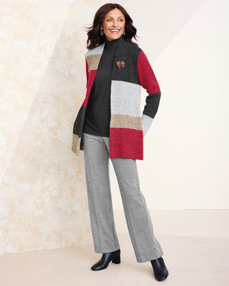 Colorblock Cardigan by Alfred Dunner image number 3