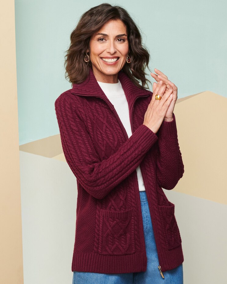 Cable Sweater Jacket image number 3