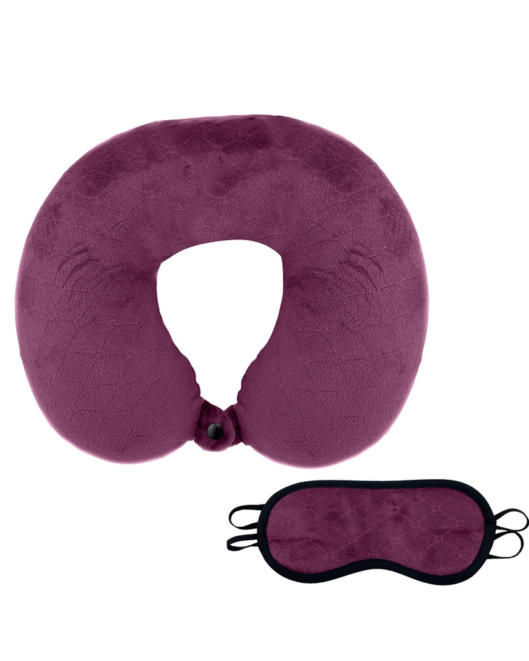 Pursonice Memory Foam Travel Pillow with Sleep Mask image number 1