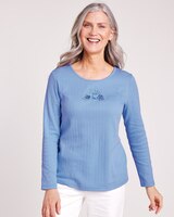 Embroidered Pointelle Top thumbnail number 1