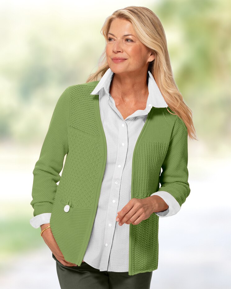 Bayside Cotton Mixed-Stitch Cardigan image number 1