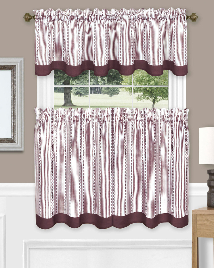 Westpoint Window Curtain Tier Pair and Valance Set image number 1