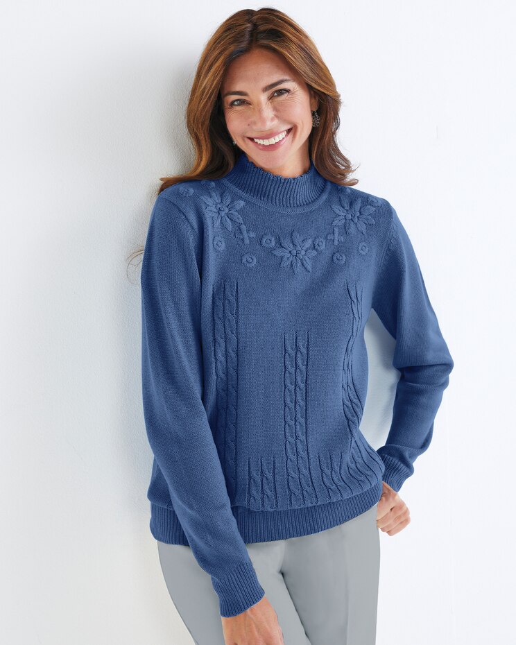Haband Women’s Floral Detail Sweater image number 1
