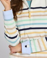 Everyday Knit Striped Quarter-Zip Top thumbnail number 3