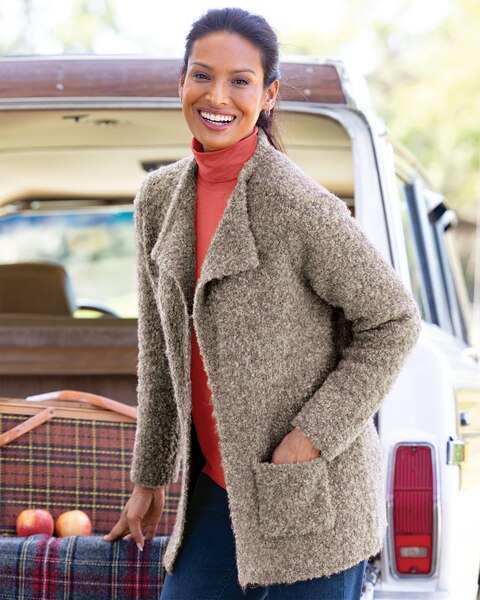 Luxe Bouclè Open Cardigan