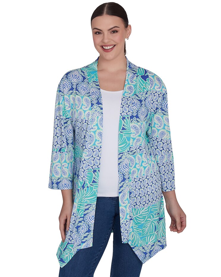 Ruby Rd® Bali Blue Patchwork Jacket image number 1