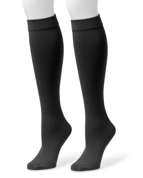 MUK LUKS Fleece Lined Knee High Socks 2pr