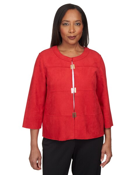 Alfred Dunner® Park Place Gold Embellished Suede Jacket