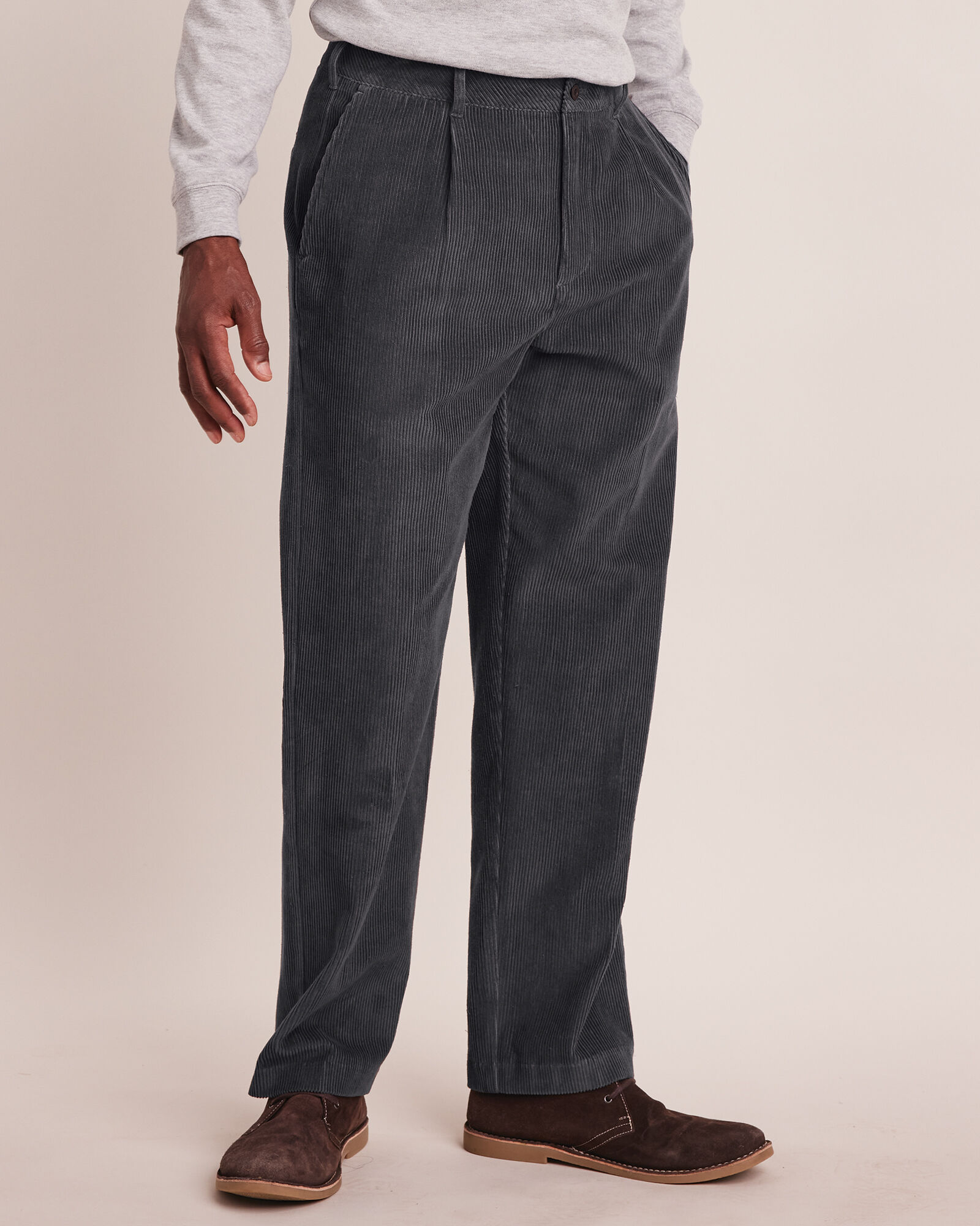 John Blair Relaxed Fit Hidden Elastic Wide Wale Corduroy Pants Blair