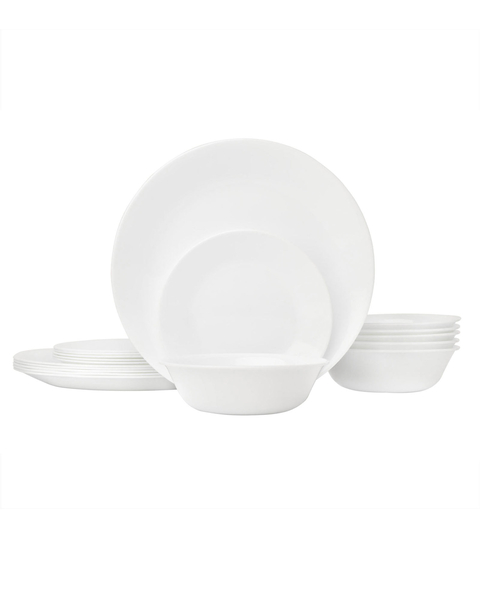 Corelle Livingware White Frost 18pc Round Dinnerware Set