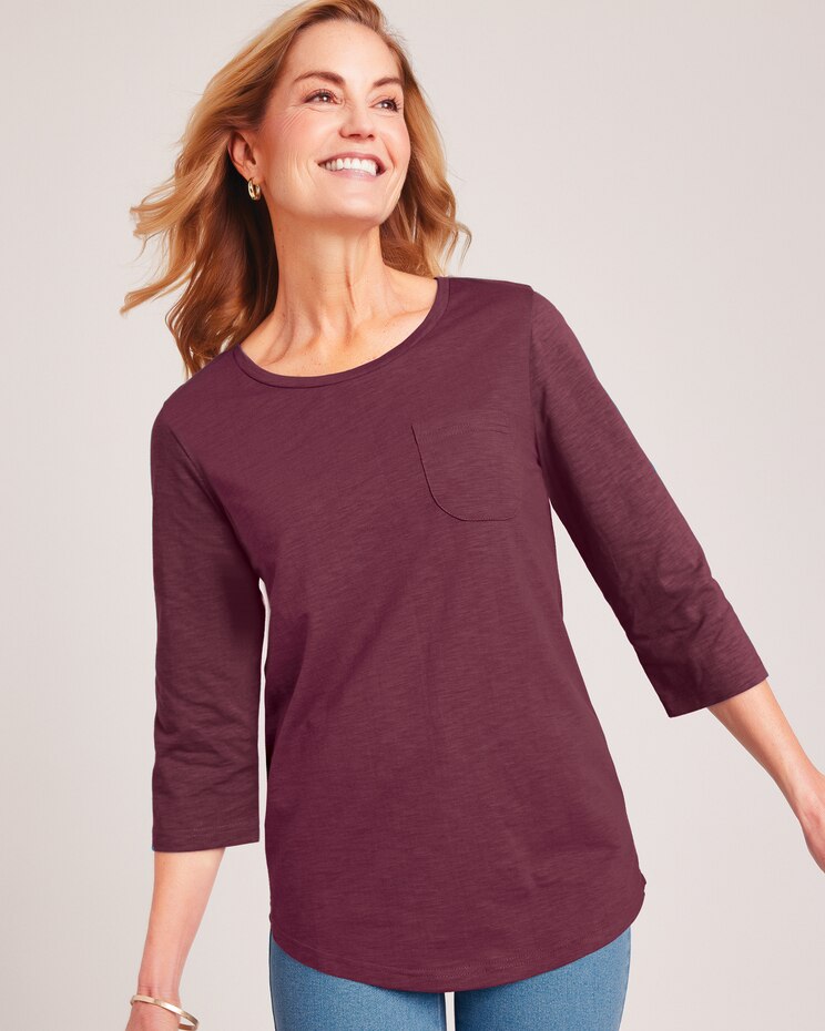 Slub Knit Pocket Tee image number 1