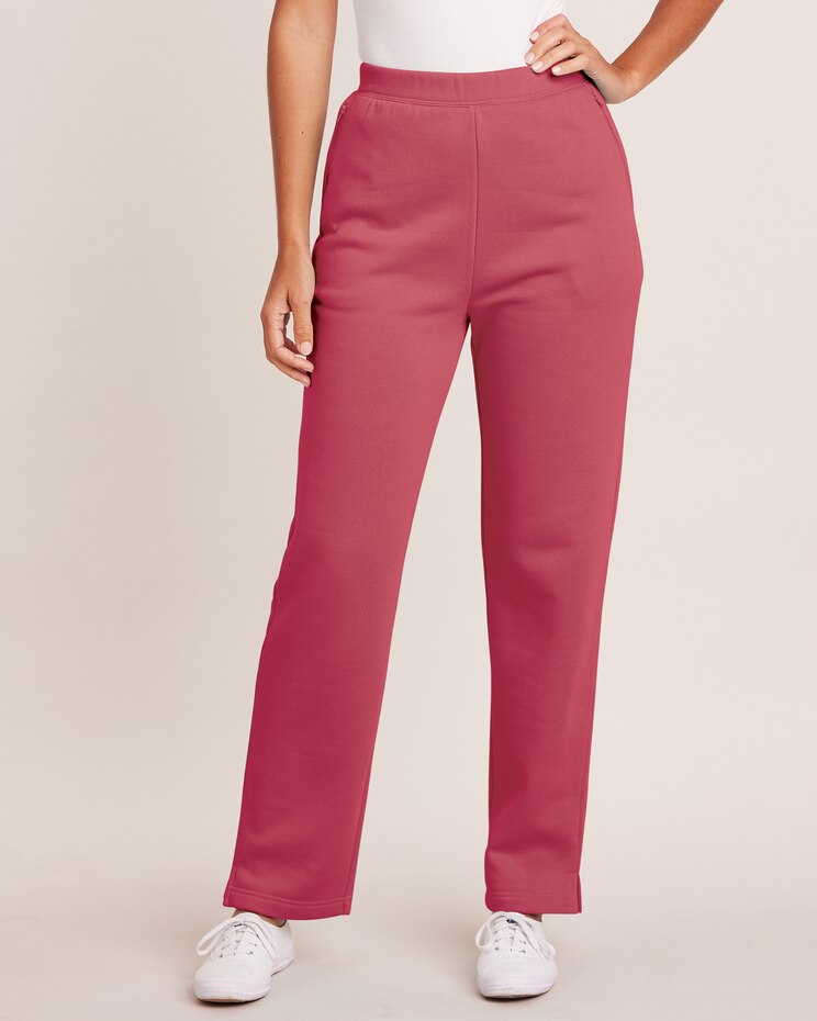 Zip-Pocket Pull-On Fleece Pants image number 1