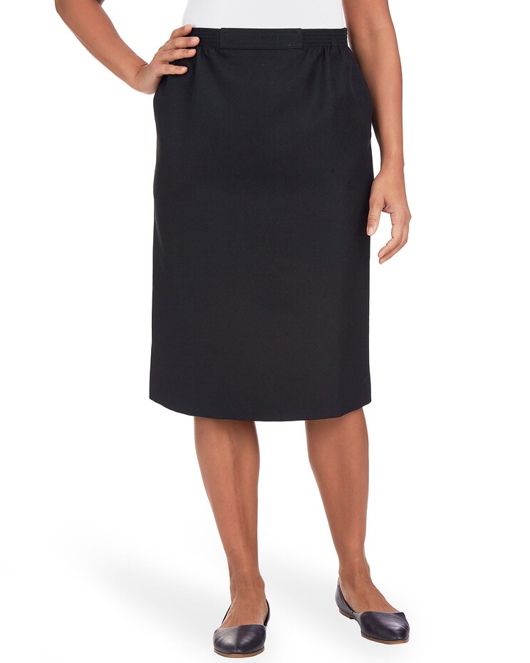 Alfred Dunner® Cinch Waist Midi Skirt with Slant Pockets image number 1