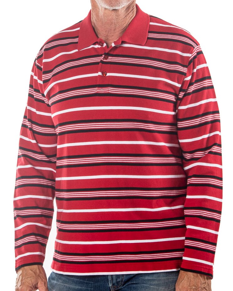 Palmland LS Triple Stripe Pique Polo image number 1