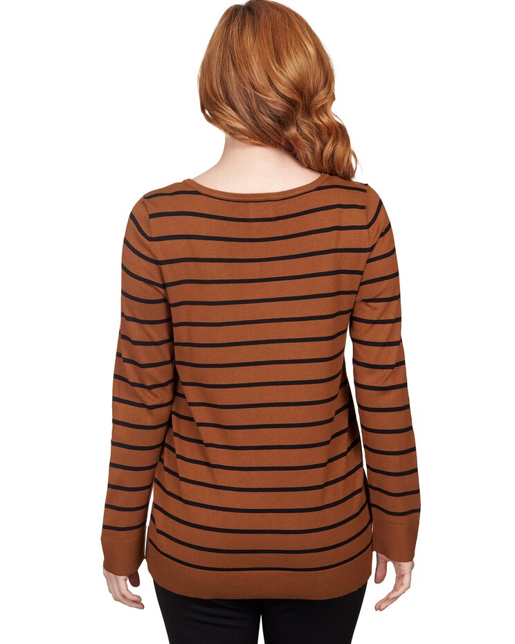 Ruby Rd® Striped Fold Over Sweater image number 3