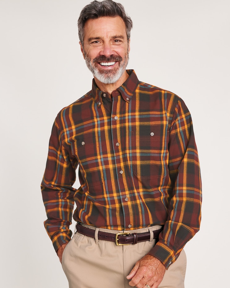 Wrangler Blue Ridge Plaid Long Sleeve Shirt image number 1