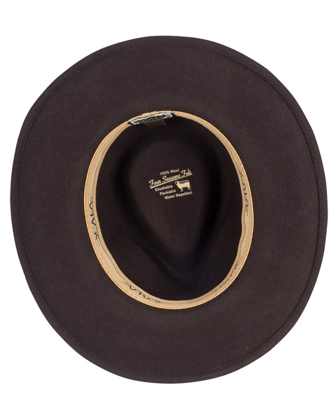 Scala Wool Felt Outback with Trim Hat