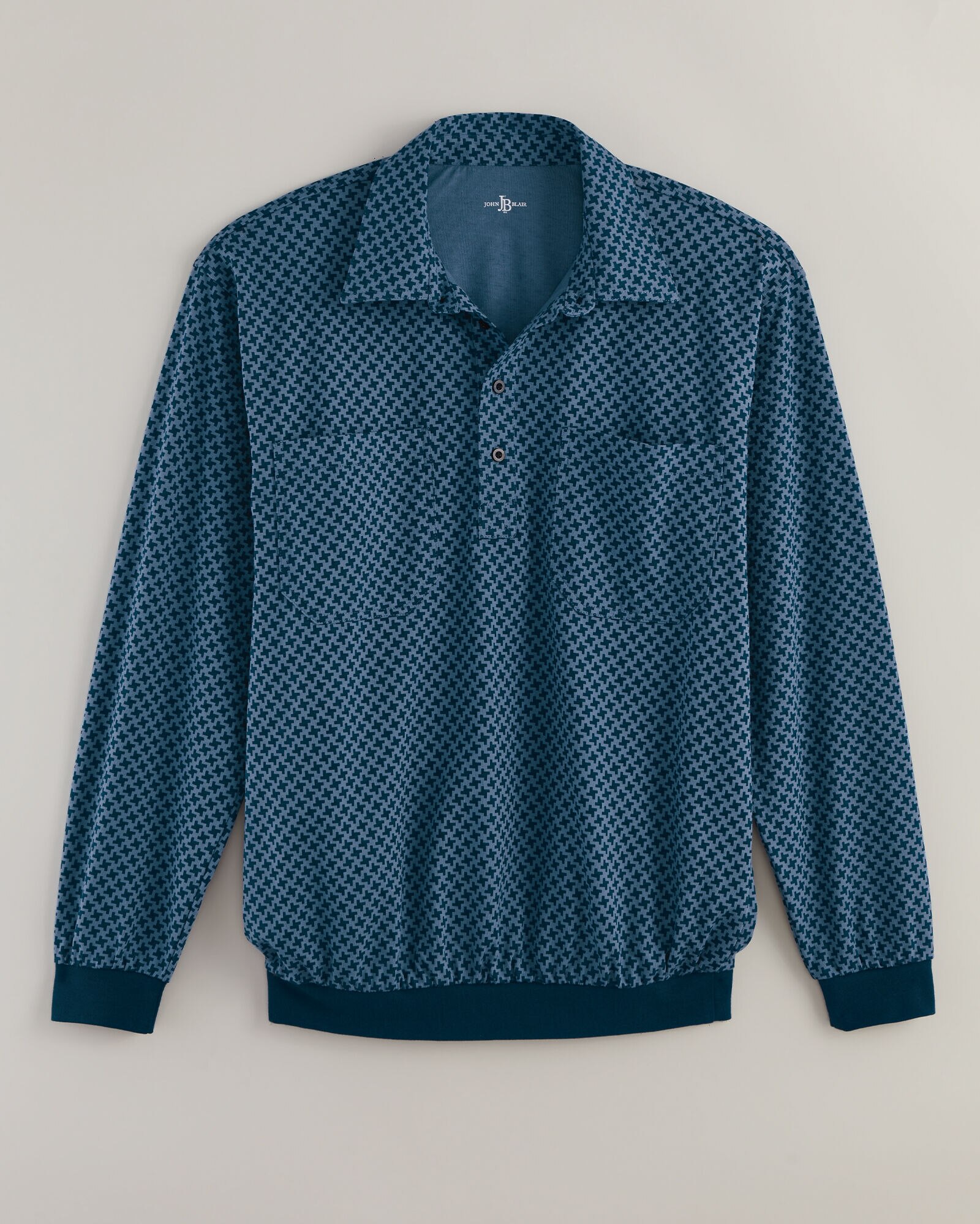 Men's long sleeve banded bottom polo shirts on sale