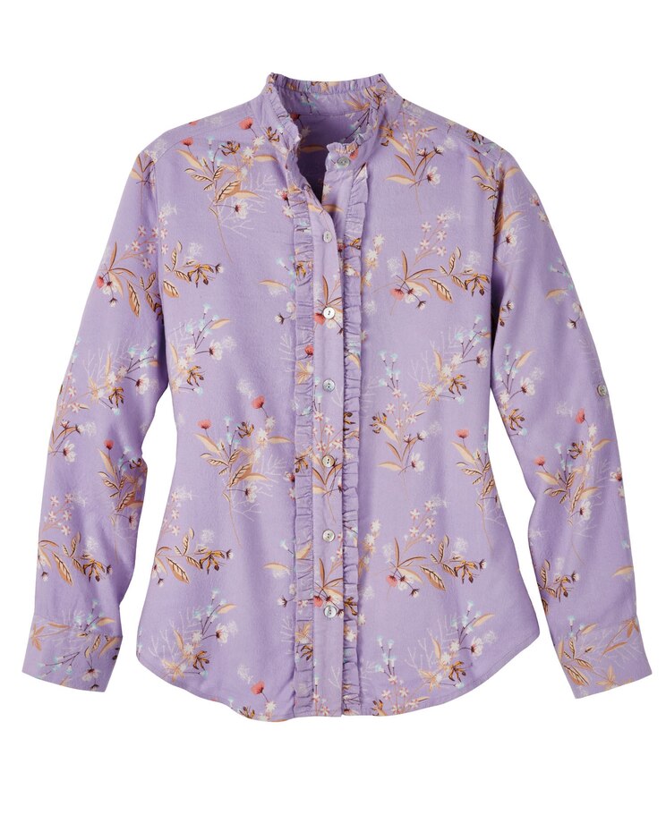 Haband Women's Soft-Brushed Flannel Button-Front Shirt image number 1