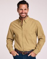 John Blair® Long-Sleeve Donegal Button-Down Shirt thumbnail number 1