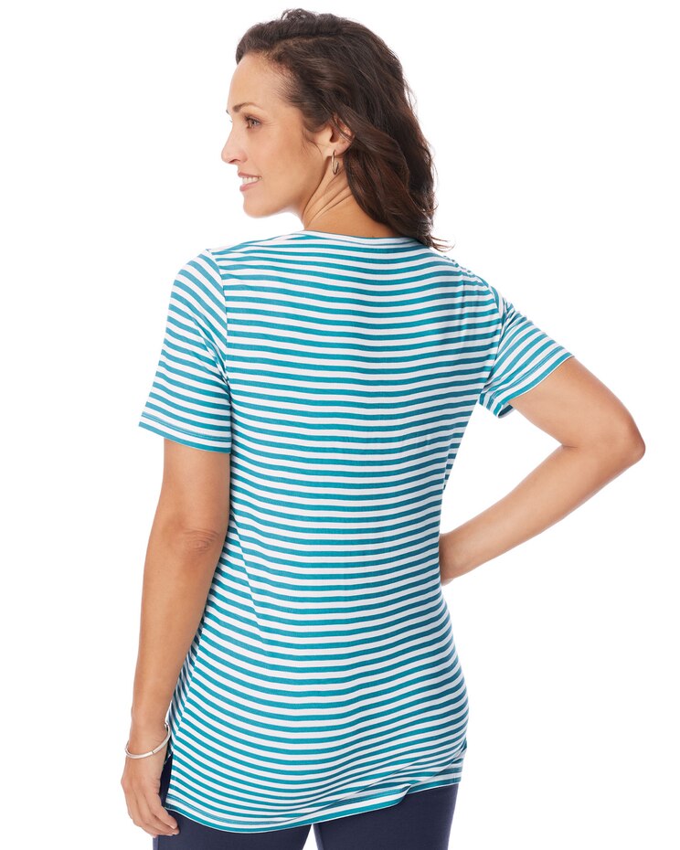 Short-Sleeve Lace Overlay Tunic image number 2