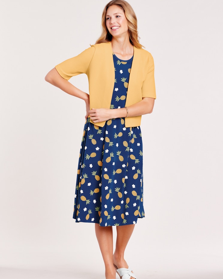 Short-Sleeve 2-Piece Novelty Jacket Dress image number 1