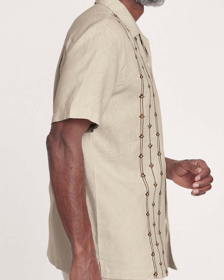 John Blair® Linen Blend Embroidered Shirt image number 3