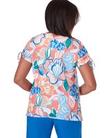 Alfred Dunner® Neptune Beach Whimsical Floral Top with Side Ties thumbnail number 2
