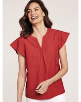 Short Sleeve Eyelet Top thumbnail number 1