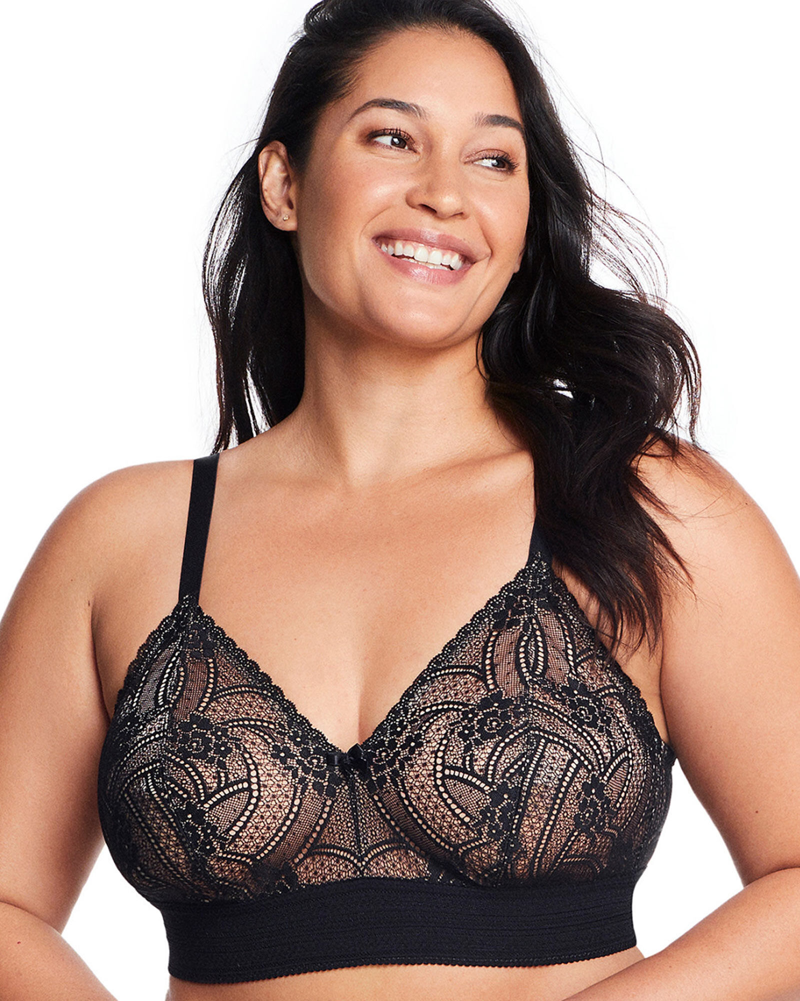 Glamorise Full Figure Lace Bralette Wirefree