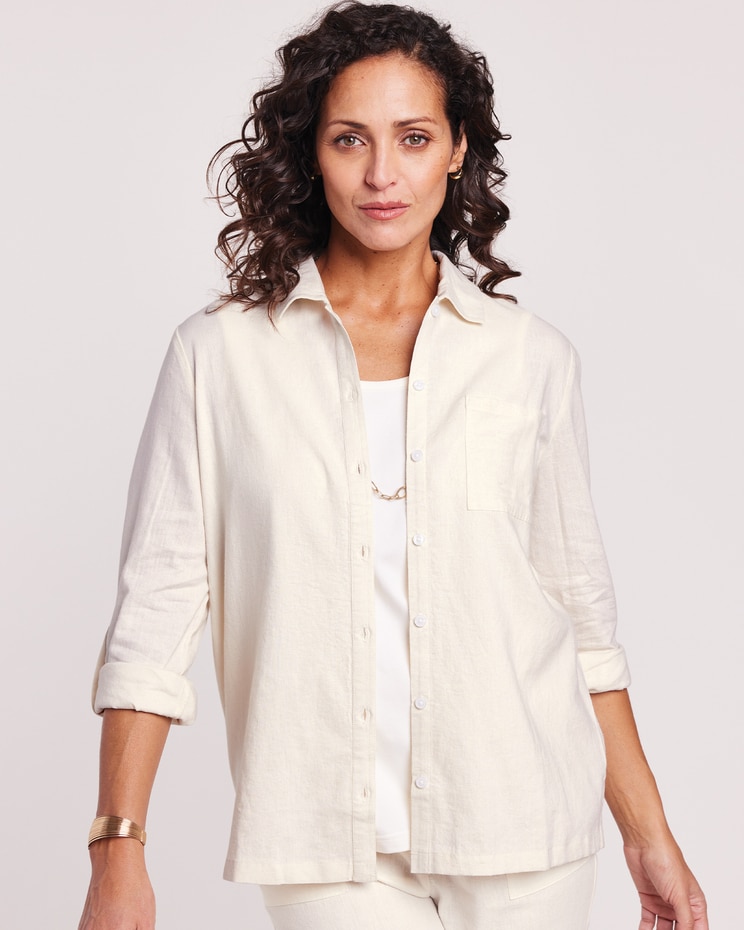 Linen Blend Big Shirt image number 1